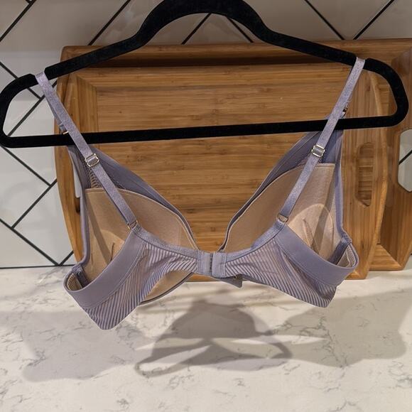 THIRDLOVE - 24/7 SHADOW STRIPE PLUNGE BRA size 34C 1/2 purple - Picture 5 of 6